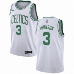 Mens Nike Boston Celtics 3 Dennis Johnson Authentic White NBA Jersey Association Edition