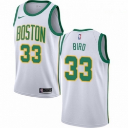 Mens Nike Boston Celtics 33 Larry Bird Swingman White NBA Jersey City Edition