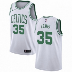 Mens Nike Boston Celtics 35 Reggie Lewis Authentic White NBA Jersey Association Edition 