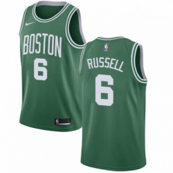 Mens Nike Boston Celtics 6 Bill Russell Swingman GreenWhite No Road NBA Jersey Icon Edition