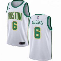 Mens Nike Boston Celtics 6 Bill Russell Swingman White NBA Jersey City Edition