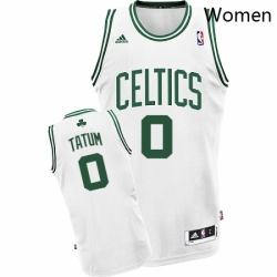 Womens Adidas Boston Celtics 0 Jayson Tatum Swingman White Home NBA Jersey 