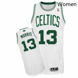 Womens Adidas Boston Celtics 13 Marcus Morris Authentic White Home NBA Jersey 