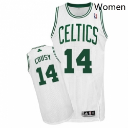 Womens Adidas Boston Celtics 14 Bob Cousy Authentic White Home NBA Jersey