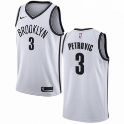 Mens Nike Brooklyn Nets 3 Drazen Petrovic Authentic White NBA Jersey Association Edition