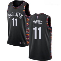 Nets #11 Kyrie Irving Black Basketball Swingman City Edition 2018 19 Jersey