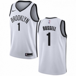 Youth Nike Brooklyn Nets 1 DAngelo Russell Authentic White NBA Jersey Association Edition