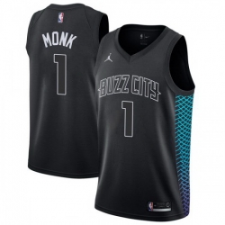 Men Nike Charlotte Hornets 1 Malik Monk Black NBA Jordan Swingman City Edition Jersey