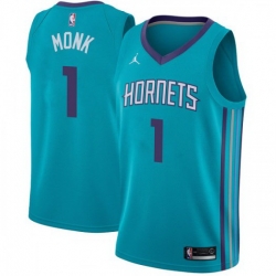 Men Nike Charlotte Hornets 1 Malik Monk Teal NBA Jordan Swingman Icon Edition Jersey
