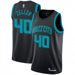 Men Nike Charlotte Hornets 40 Cody Zeller Black NBA Jordan Swingman City Edition 2018 19 Jersey