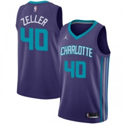 Men Nike Charlotte Hornets 40 Cody Zeller Purple NBA Jordan Swingman Statement Edition Jersey