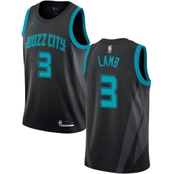 Nike Hornets #3 Jeremy Lamb Black NBA Jordan Swingman City Edition 2018 19 Jersey