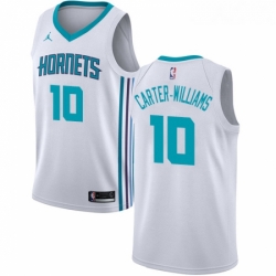 Womens Nike Jordan Charlotte Hornets 10 Michael Carter Williams Authentic White NBA Jersey Association Edition 