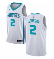 Womens Nike Jordan Charlotte Hornets 2 Larry Johnson Authentic White NBA Jersey Association Edition