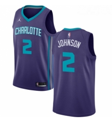 Womens Nike Jordan Charlotte Hornets 2 Larry Johnson Swingman Purple NBA Jersey Statement Edition