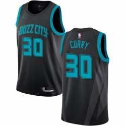 Womens Nike Jordan Charlotte Hornets 30 Dell Curry Swingman Black NBA Jersey 2018 19 City Editi