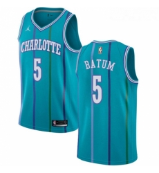 Womens Nike Jordan Charlotte Hornets 5 Nicolas Batum Swingman Aqua Hardwood Classics NBA Jersey