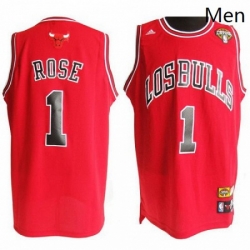 Latin Nights Bulls 1 Derrick Rose Red Stitched NBA Jersey