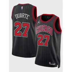 Men Chicago Bulls 27 Chris Duarte Black 2024 Draft Statement Edition Stitched Basketball Jersey