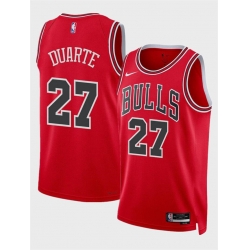 Men Chicago Bulls 27 Chris Duarte Red 2024 Icon Edition Stitched Basketball Jersey