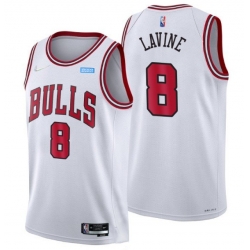 Men Chicago Bulls 8 Zach LaVine 75th Anniversary White Swingman Stitched Basketball Jersey