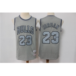 Men Chicago Bulls Michael Jordan 23 Gray Hardwood Classic Michell&Ness Limited Jersey