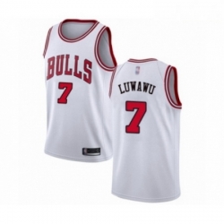 Mens Chicago Bulls 7 Timothe Luwawu Authentic White Basketball Jersey Association Edition 