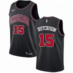 Mens Nike Chicago Bulls 15 Chandler Hutchison Swingman Black NBA Jersey Statement Edition 