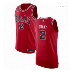 Mens Nike Chicago Bulls 2 Jerian Grant Authentic Red Road NBA Jersey Icon Edition