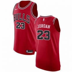 Mens Nike Chicago Bulls 23 Michael Jordan Authentic Red Road NBA Jersey Icon Edition