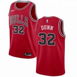 Mens Nike Chicago Bulls 32 Kris Dunn Swingman Red Road NBA Jersey Icon Edition