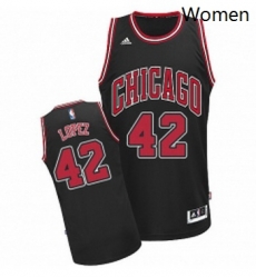 Womens Adidas Chicago Bulls 42 Robin Lopez Swingman Black Alternate NBA Jersey