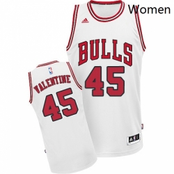 Womens Adidas Chicago Bulls 45 Denzel Valentine Swingman White Home NBA Jersey
