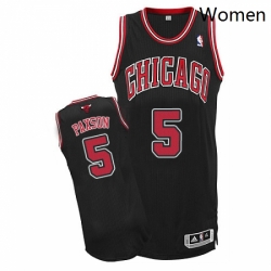 Womens Adidas Chicago Bulls 5 John Paxson Authentic Black Alternate NBA Jersey 