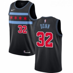 Youth Nike Chicago Bulls 32 Kris Dunn Swingman Black NBA Jersey City Edition