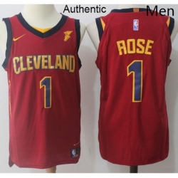 Mens Nike Cleveland Cavaliers 1 Derrick Rose Red NBA Authentic Icon Edition Jersey 