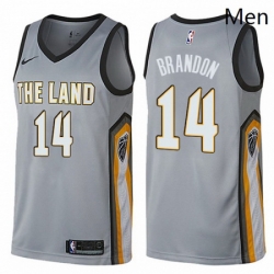 Mens Nike Cleveland Cavaliers 14 Terrell Brandon Swingman Gray NBA Jersey City Edition 