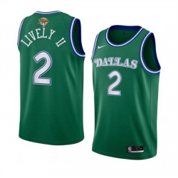 Men Dallas Mavericks 2 Dereck Lively II Green 2024 Finals Classic Edition Stitched Basketball Jersey