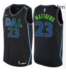 Mens Nike Dallas Mavericks 23 Wesley Matthews Swingman Black NBA Jersey City Edition