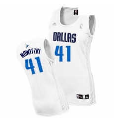 Womens Adidas Dallas Mavericks 41 Dirk Nowitzki Swingman White Home NBA Jersey