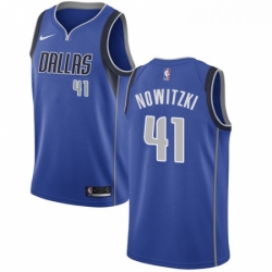 Womens Nike Dallas Mavericks 41 Dirk Nowitzki Swingman Royal Blue Road NBA Jersey Icon Edition