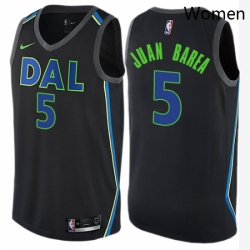 Womens Nike Dallas Mavericks 5 Jose Juan Barea Swingman Black NBA Jersey City Edition