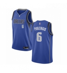 Youth Dallas Mavericks 6 Kristaps Porzingis Swingman Royal Blue Basketball Jersey Icon Edition 