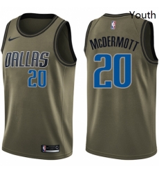 Youth Nike Dallas Mavericks 20 Doug McDermott Swingman Green Salute to Service NBA Jersey 