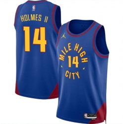 Men Denver Nuggets 14 DaRon Holmes II Blue 2024 Draft Statement Edition Stitched Basketball Jersey
