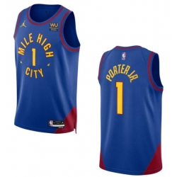 Men Denver Nuggets Jordan Brand Michael Porter Jr. #1 2022 23 Statement Edition Swingman Jersey Blue