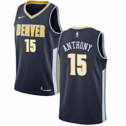 Mens Nike Denver Nuggets 15 Carmelo Anthony Swingman Navy Blue Road NBA Jersey Icon Edition