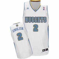 Youth Adidas Denver Nuggets 2 Alex English Swingman White Home NBA Jersey