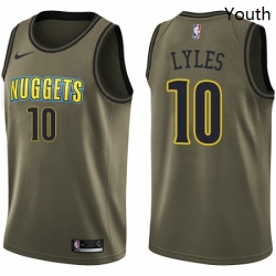 Youth Nike Denver Nuggets 10 Trey Lyles Swingman Green Salute to Service NBA Jersey 