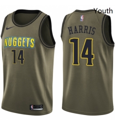 Youth Nike Denver Nuggets 14 Gary Harris Swingman Green Salute to Service NBA Jersey